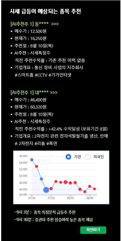 [개장전 추천주] 기관 연속순매수 종목 외 5G 관련 최저평가주